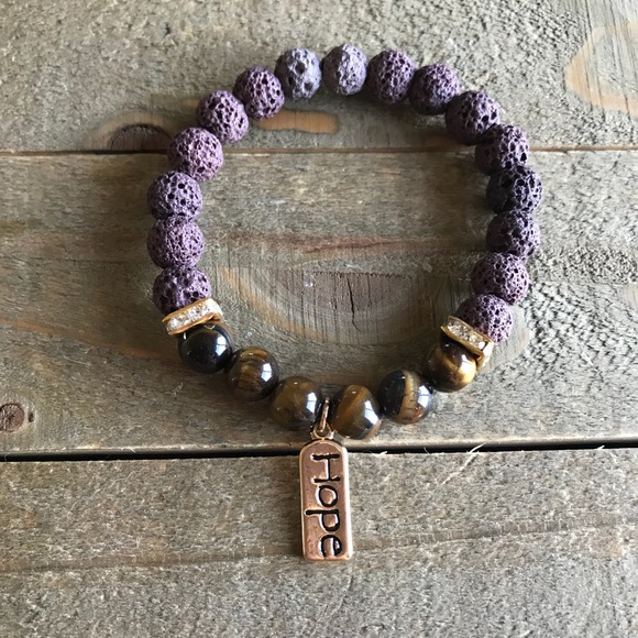 handmade Jewelry - Handmade Brown Lava & Tigereye Hope Bracelet